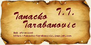 Tanacko Tarabanović vizit kartica